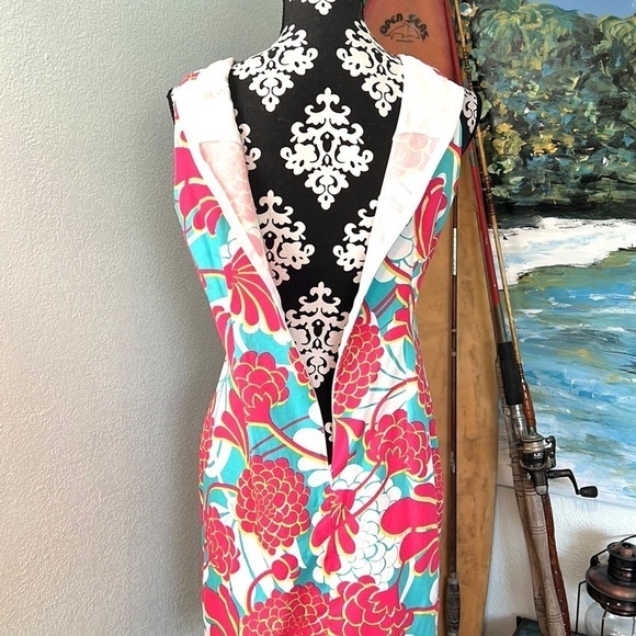 ⭐️London Times,Geo Peonies, Vibrant Dress, Extra Long Zipper, Gorgeous Design! - Picture 11 of 12